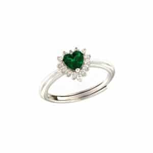 anello heart verde smeraldo