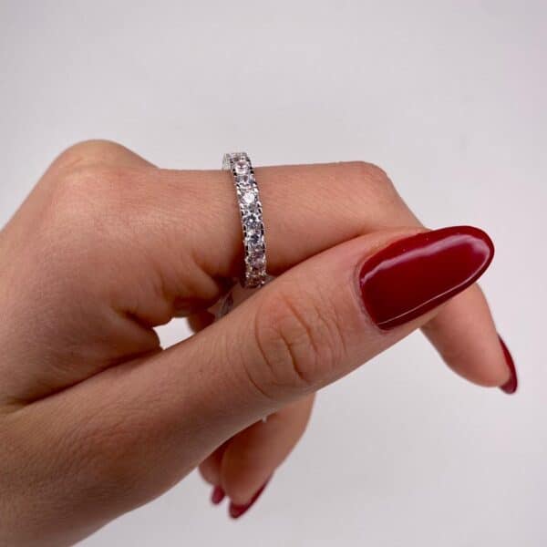 anello donna veretta eternity in argento 925 con zirconi bianchi