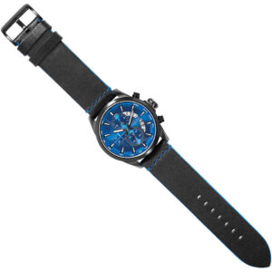 orologio cronografo uomo ottaviani cinturino nero quadrante blu