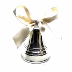 campana in argento 925 selezione astrologo argenterie con fiocco bianco